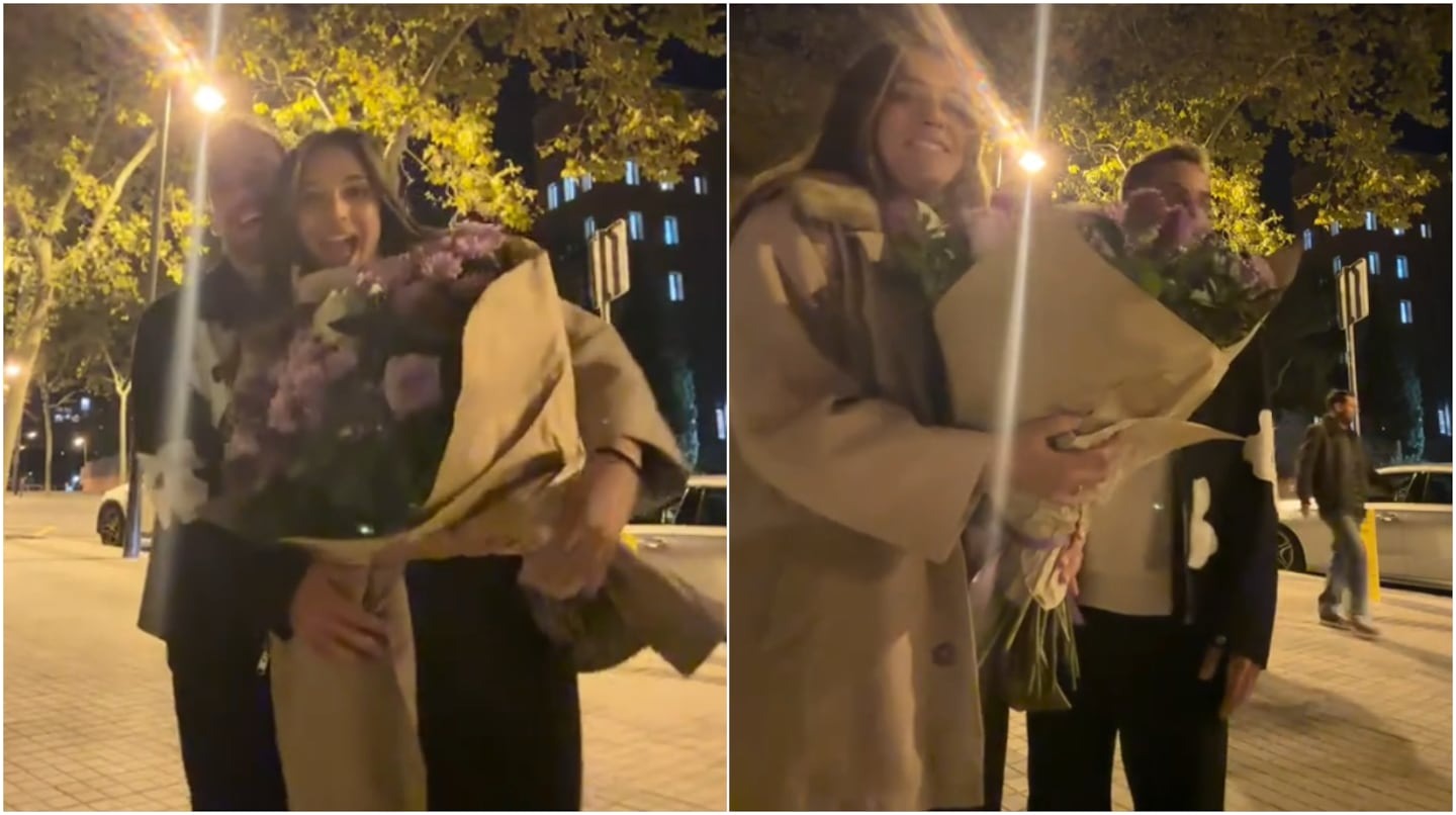 Grababa un VIDEO con su novia en calle de Barcelona y Lionel Messi le dio la sorpresa de su vida