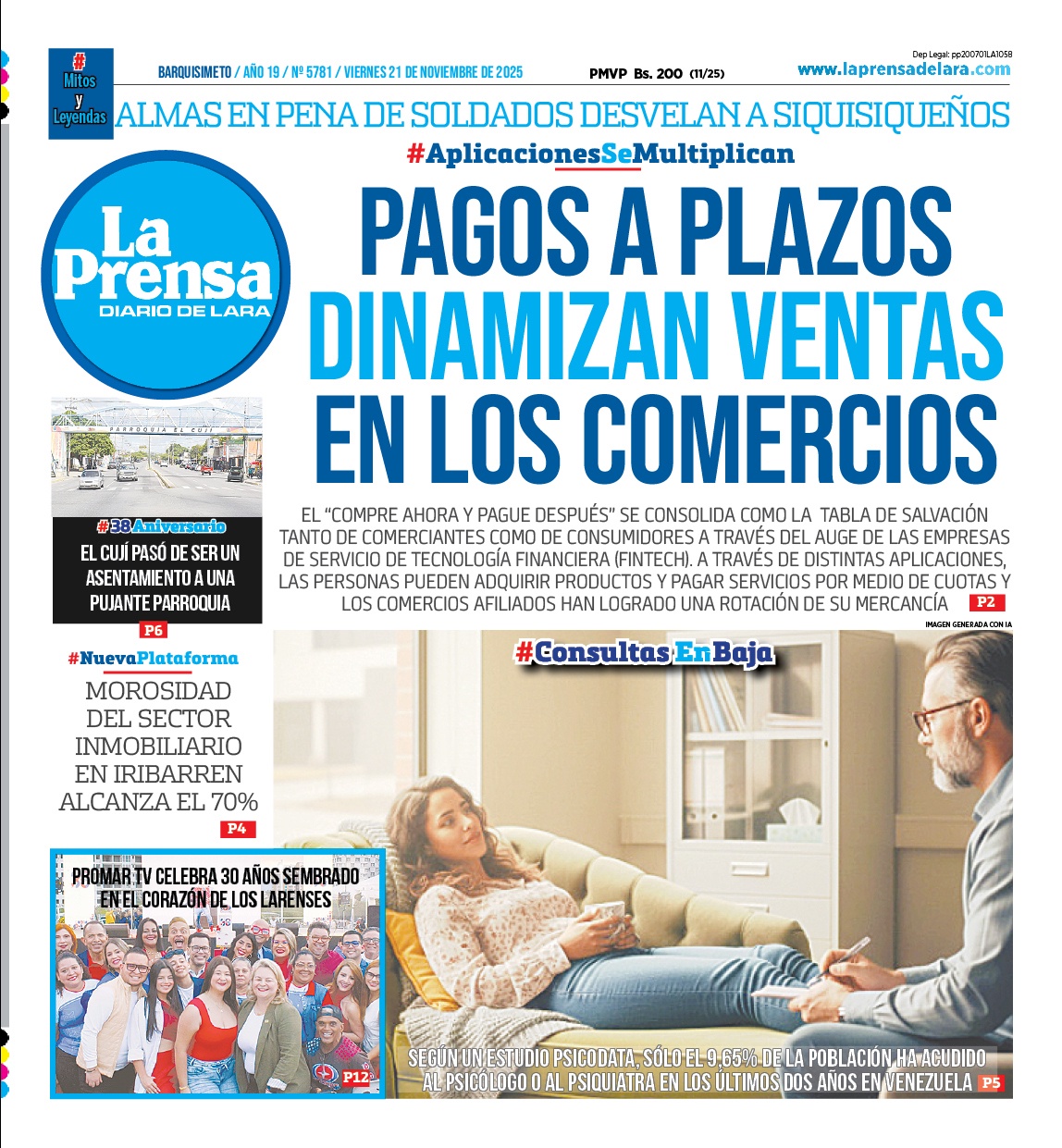 Portadas de este viernes 21 de noviembre de 2025