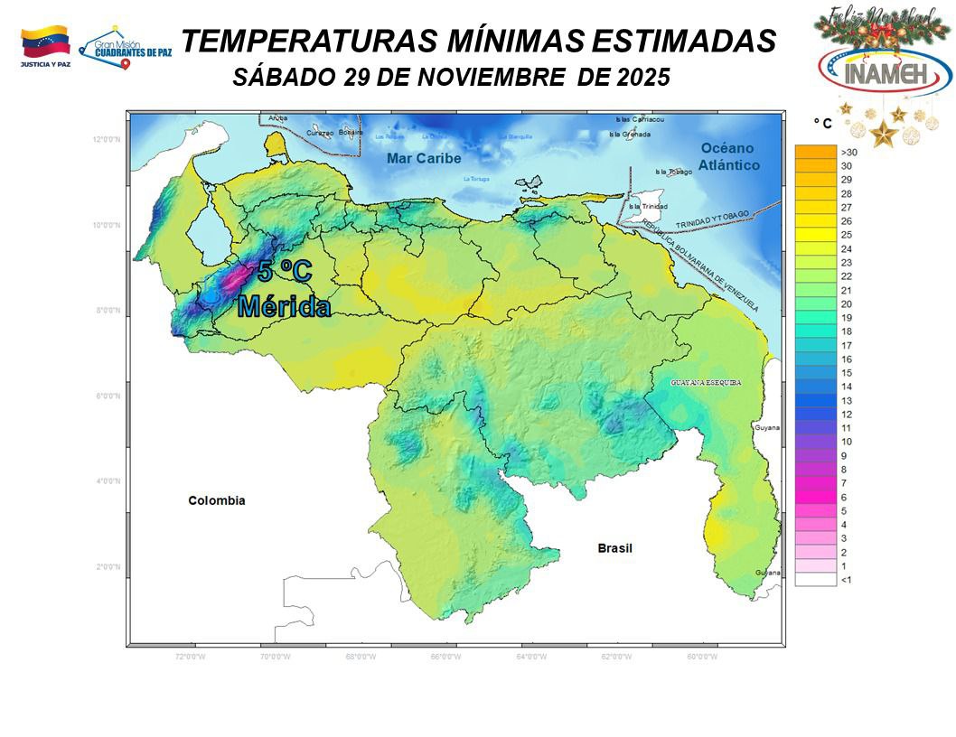 Inameh alerta de lluvias dispersas y actividad eléctrica en buena parte del país este #29Nov