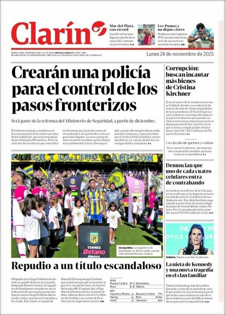 Portadas latinoamericanas de este 24 de noviembre de 2025