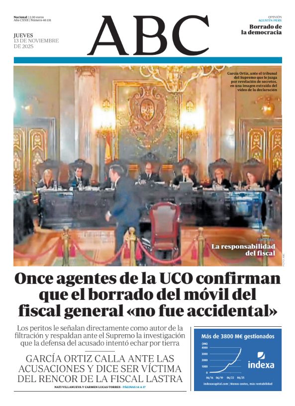 Portadas de la prensa internacional de este jueves 13 de noviembre de 2025