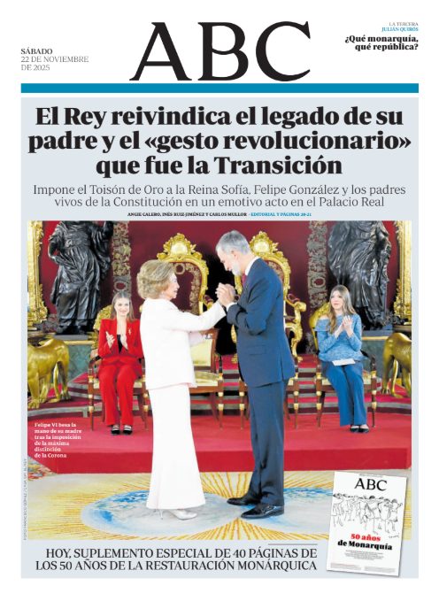 Portadas de la prensa internacional de este sábado 22 de noviembre de 2025