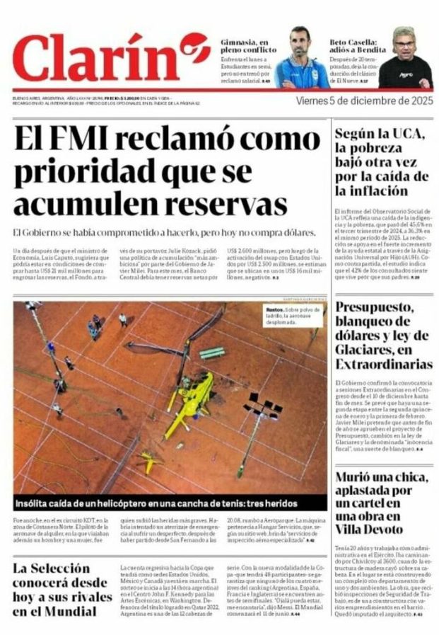 Portadas latinoamericanas de este viernes 5 de noviembre de 2025