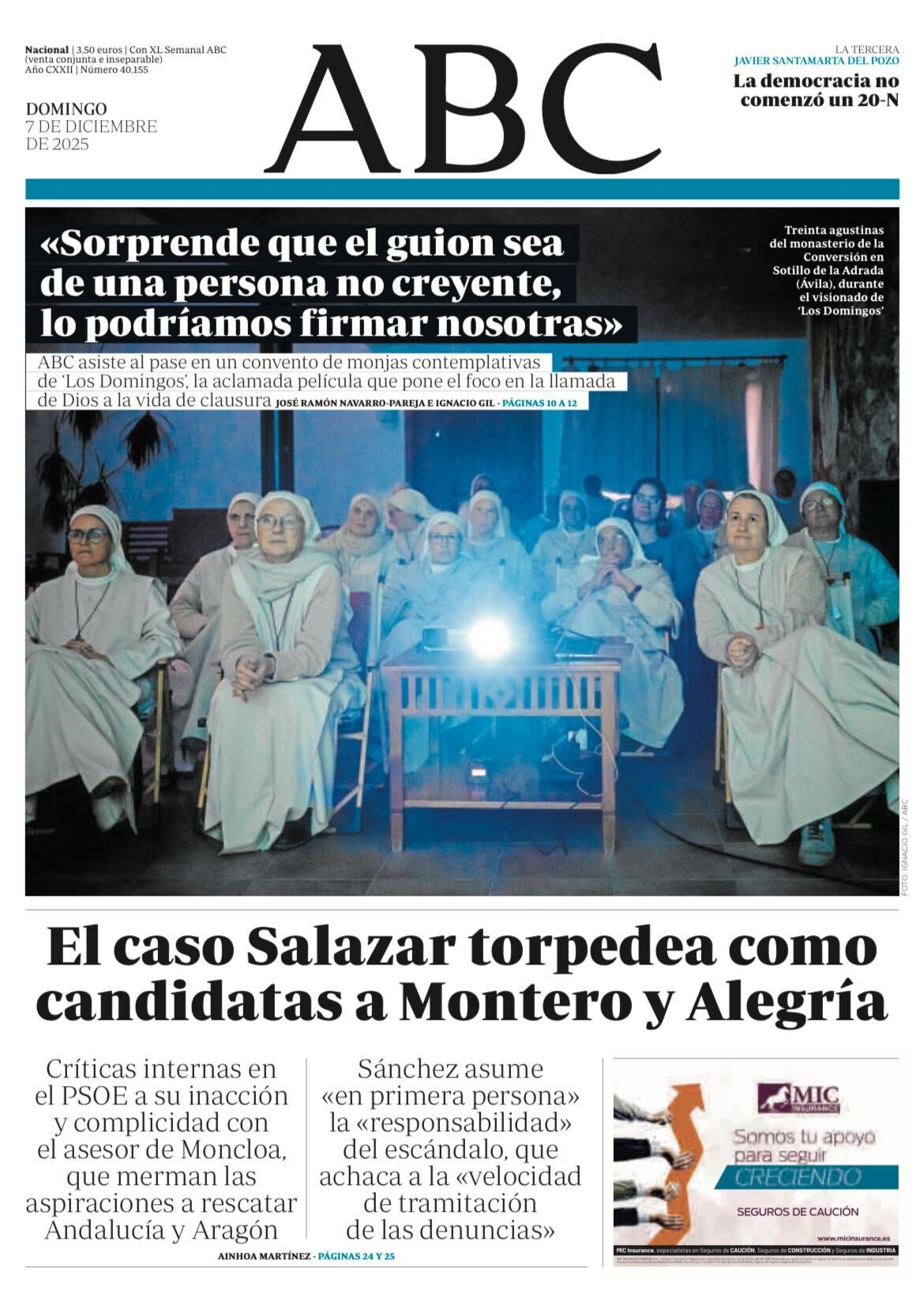 Portadas de la prensa internacional de este domingo 7 de diciembre de 2025