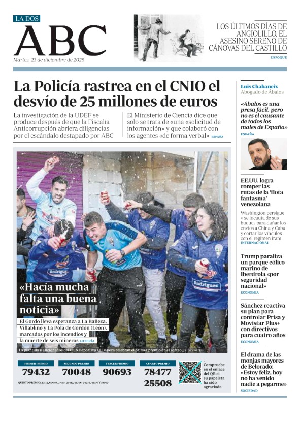 Portadas de la prensa internacional de este martes 23 de diciembre de 2025