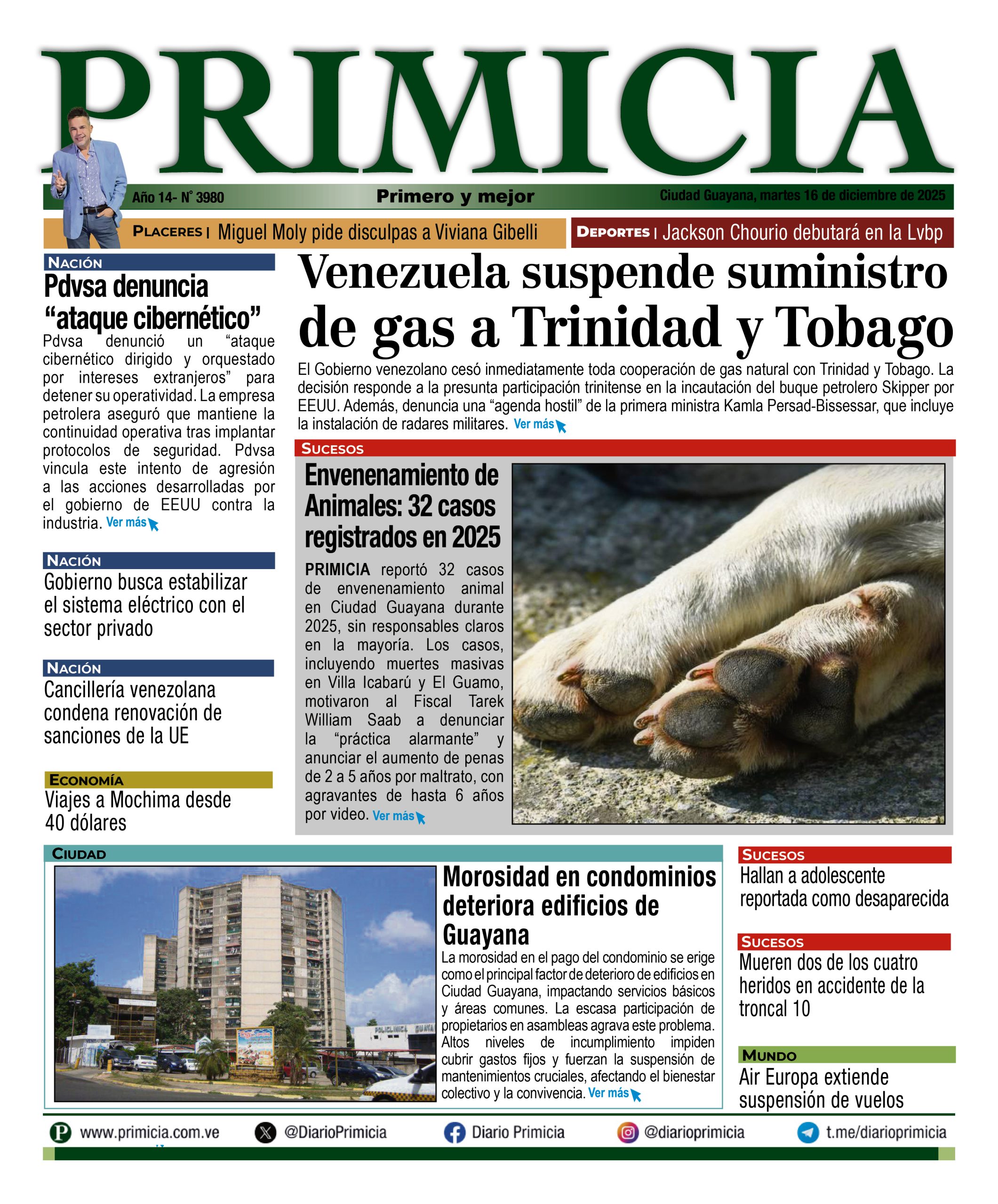 Portadas de este martes 16 de diciembre de 2025
