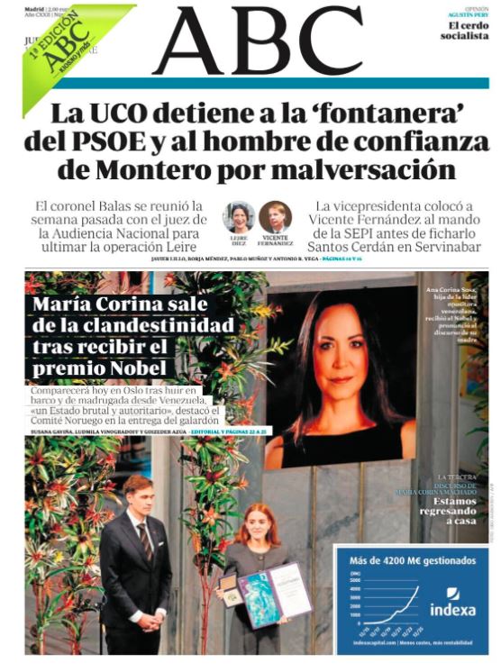 Portadas de la prensa internacional de este jueves 11 de diciembre de 2025