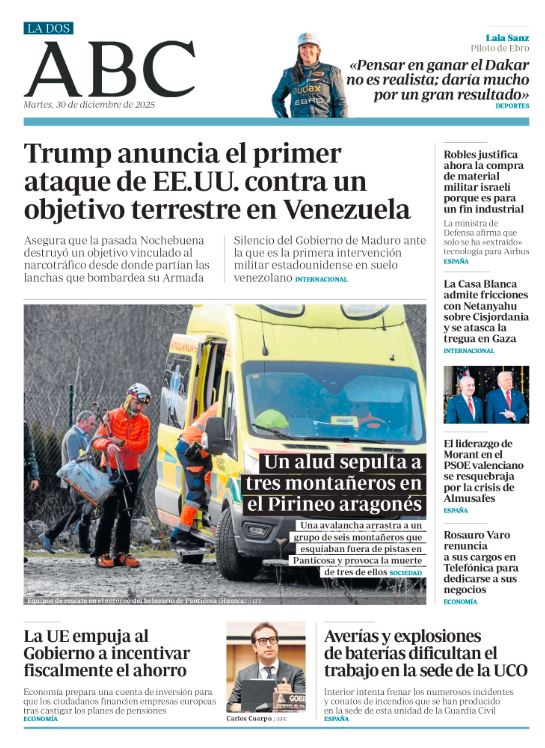 Portadas de la prensa internacional de este martes 30 de diciembre de 2025