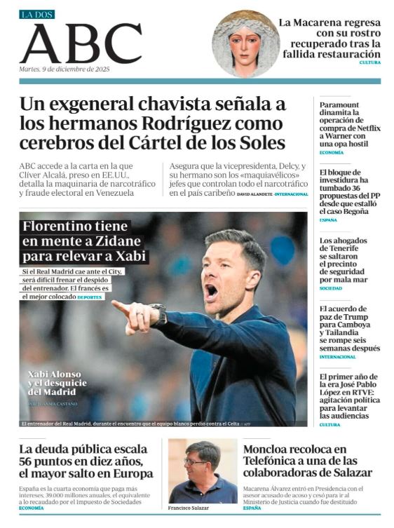 Portadas de la prensa internacional de este martes 9 de diciembre de 2025