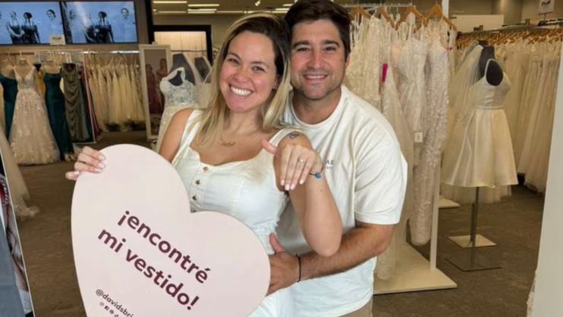 Embarazada venezolana celebra doble felicidad tras compra de vestido de novia en Dallas