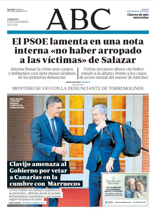 Portadas de la prensa internacional de este sábado 6 de diciembre de 2025