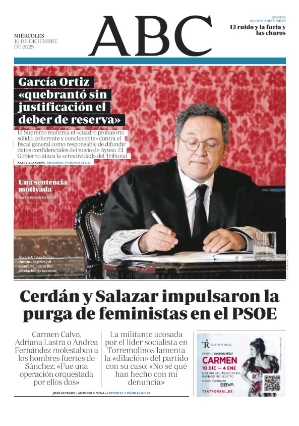 Portadas de la prensa internacional de este miércoles 10 de diciembre de 2025
