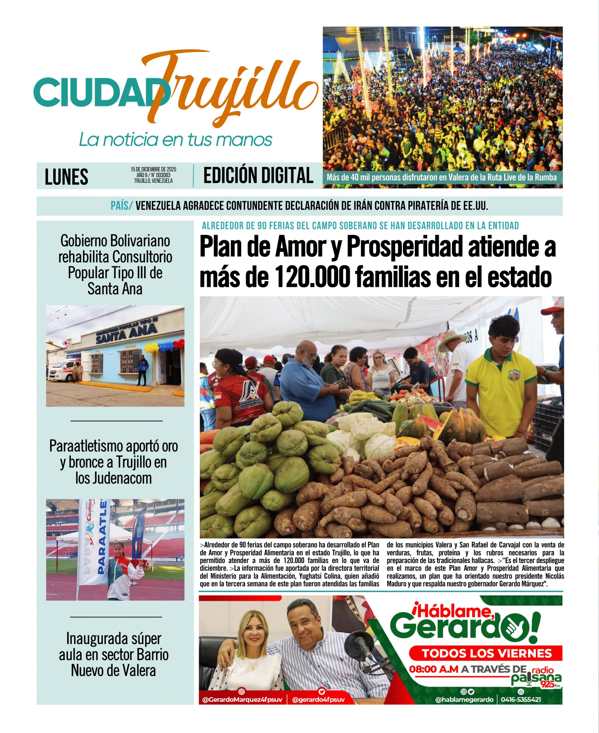 Portadas de este lunes 15 de diciembre de 2025