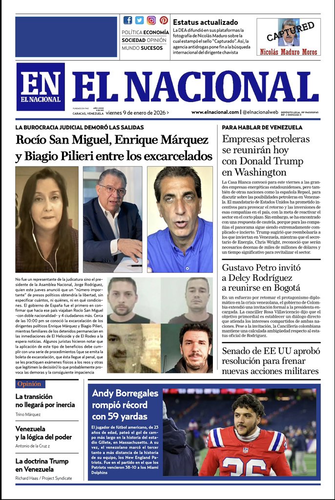 Portadas de este viernes 9 de enero de 2025