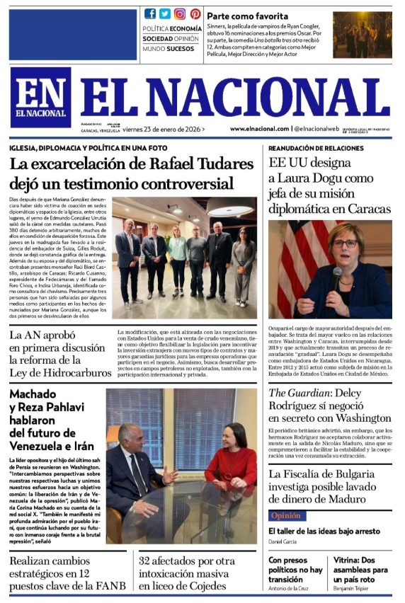 Portadas de este viernes 23 de enero de 2026