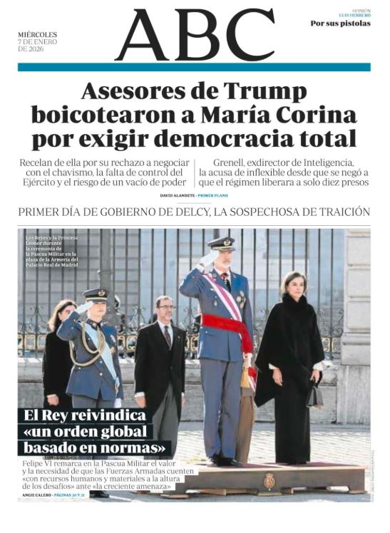 Portadas de la prensa internacional de este miércoles 7 de enero de 2026