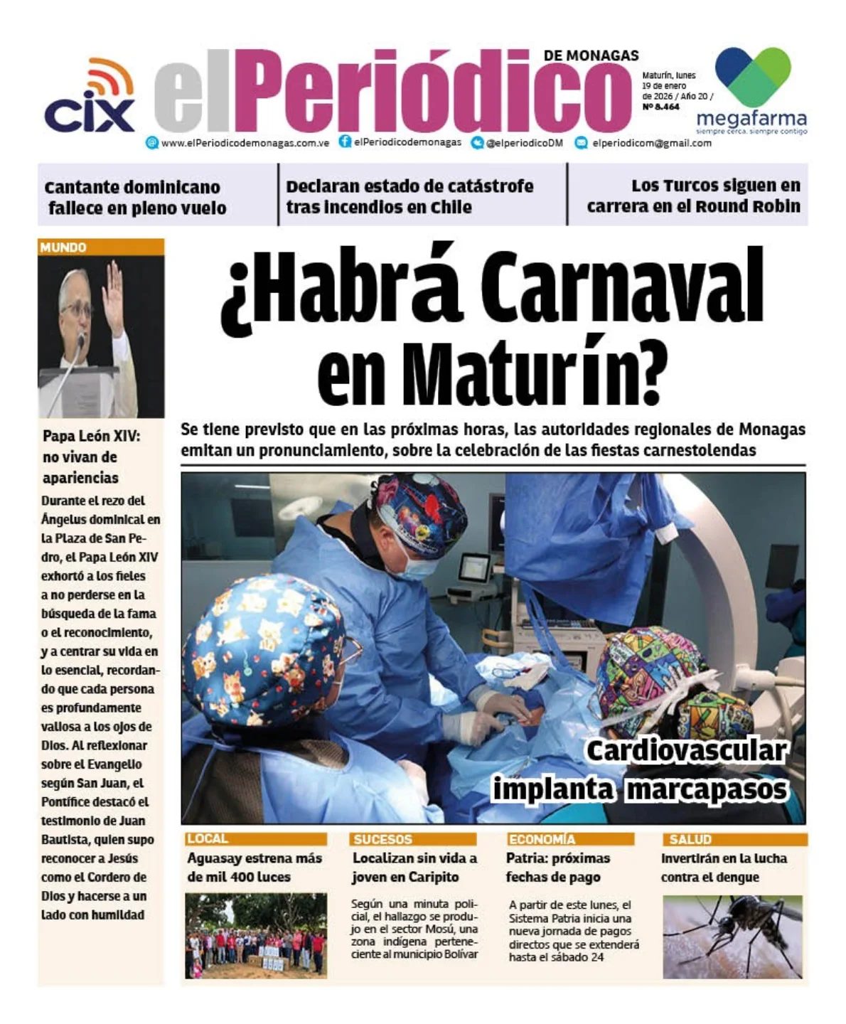 Portadas de este lunes 19 de enero de 2026