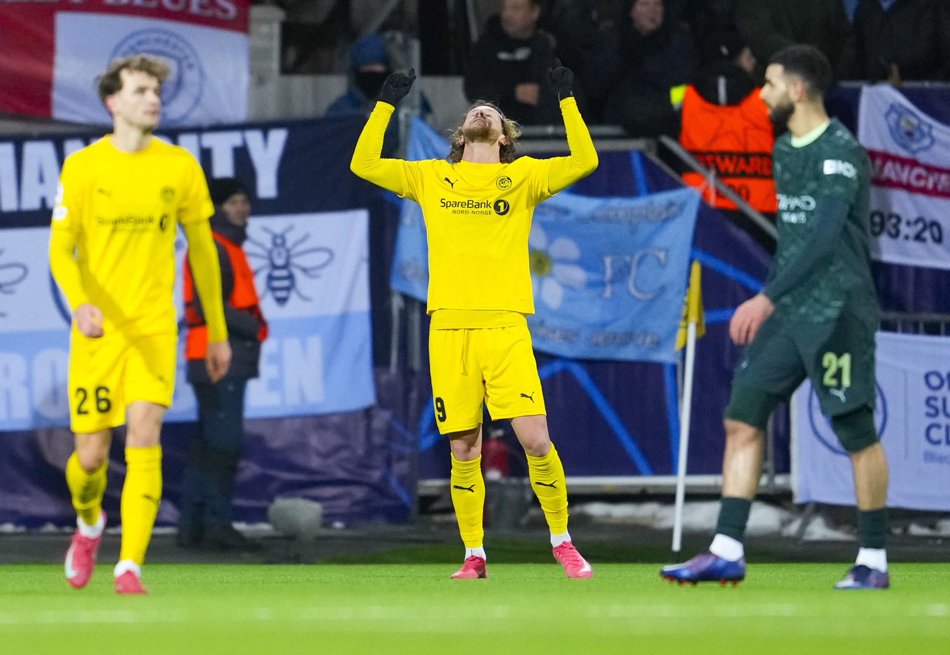 Bodo Glimt sacudió la Champions tras castigar al Manchester City en dos minutos