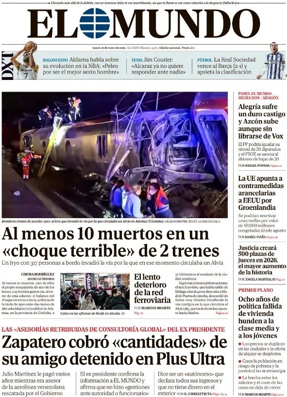 Portadas de la prensa internacional de este lunes 19 de enero de 2025