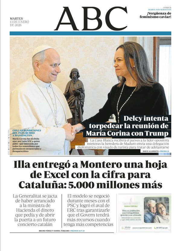 Portadas de la prensa internacional de este martes 13 de enero de 2026