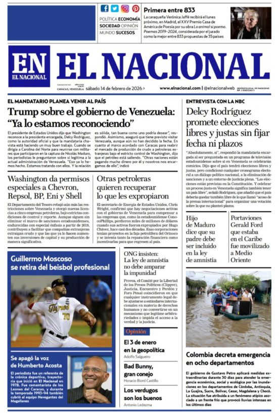 Portadas de este sábado 14 de febrero de 2026