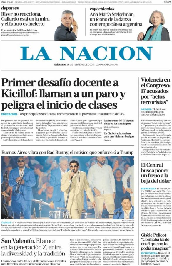 Portadas latinoamericanas de este sábado 14 de febrero de 2026