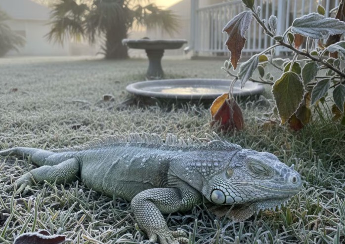 El frío rompe récords en Florida, con nieve en las costas e iguanas congeladas