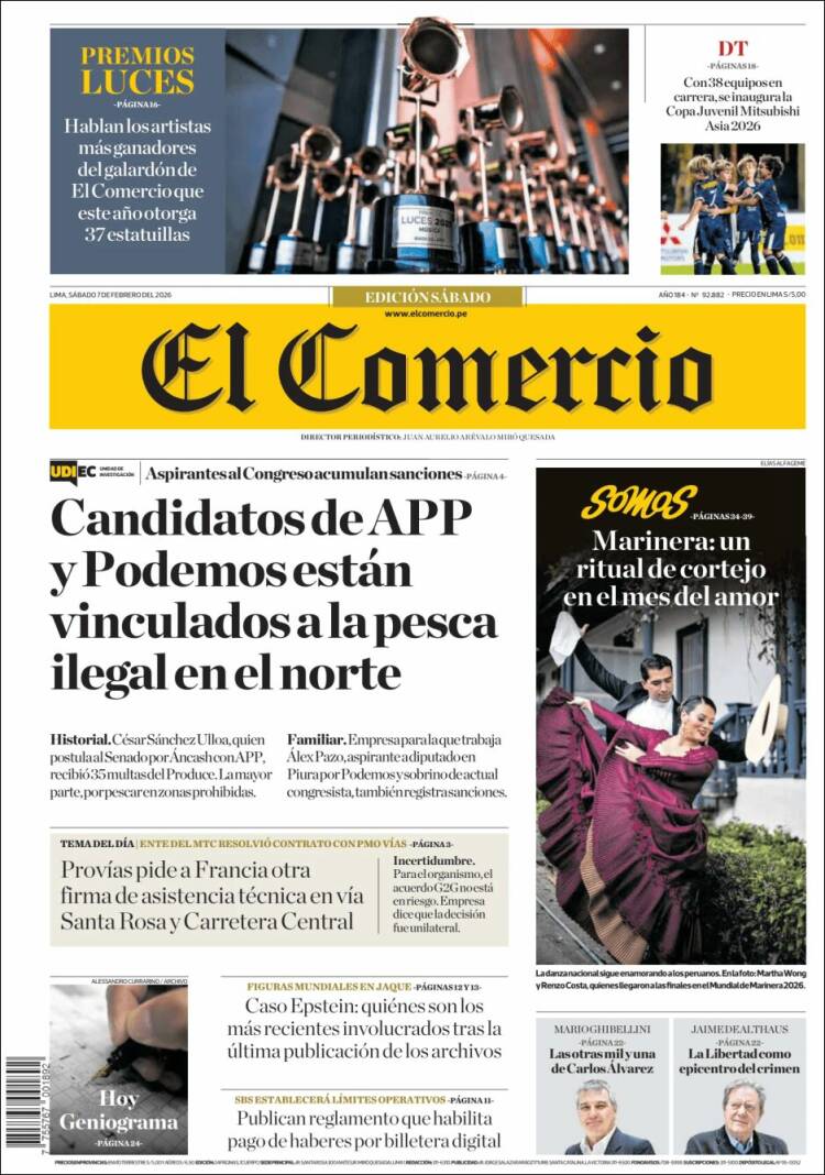 Portadas latinoamericanas de este 7 de febrero de 2026