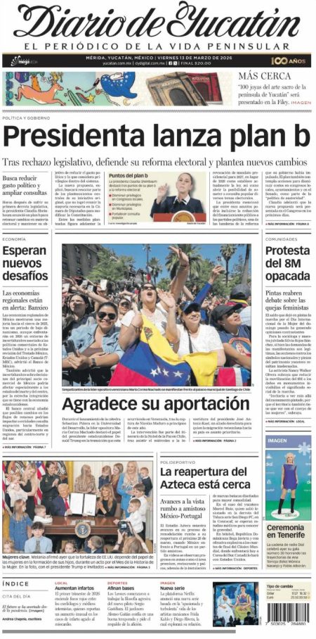 Portadas latinoamericanas de este viernes 13 de marzo de 2026