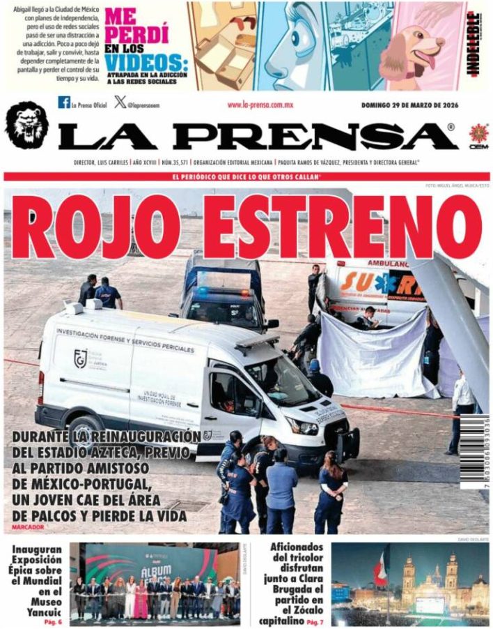 Portadas latinoamericanas de este domingo 29 de marzo de 2026