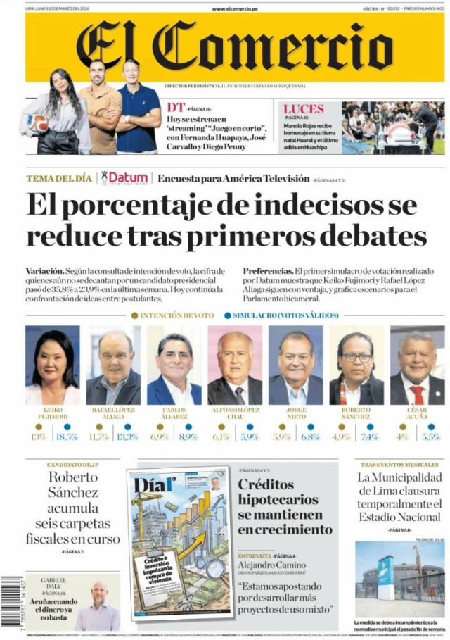 Portadas latinoamericanas de este lunes 30 de marzo de 2026