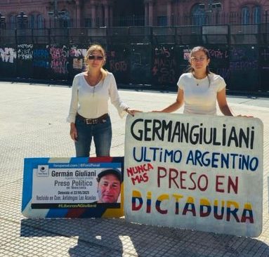FOTOS: familiares y amigos de Germán Giuliani protestan en Buenos Aires para exigir su liberación