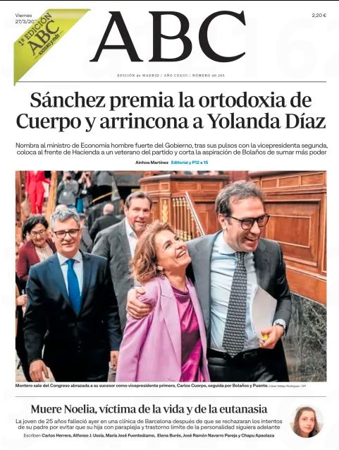 Portadas de la prensa internacional de este viernes 27 de marzo de 2026
