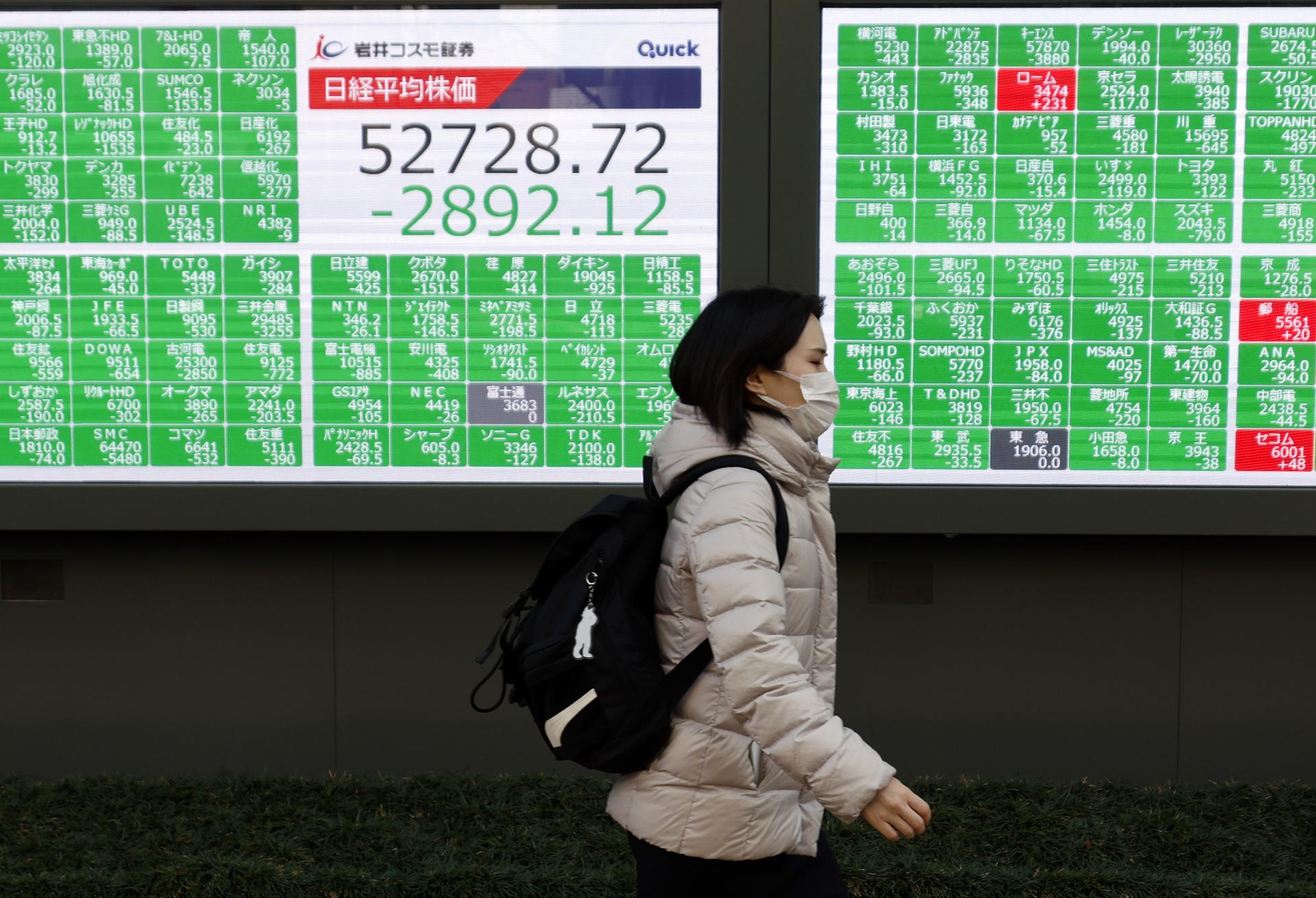 Bolsas de Asia se desploman por alza del precio del petróleo en medio de la guerra en Irán