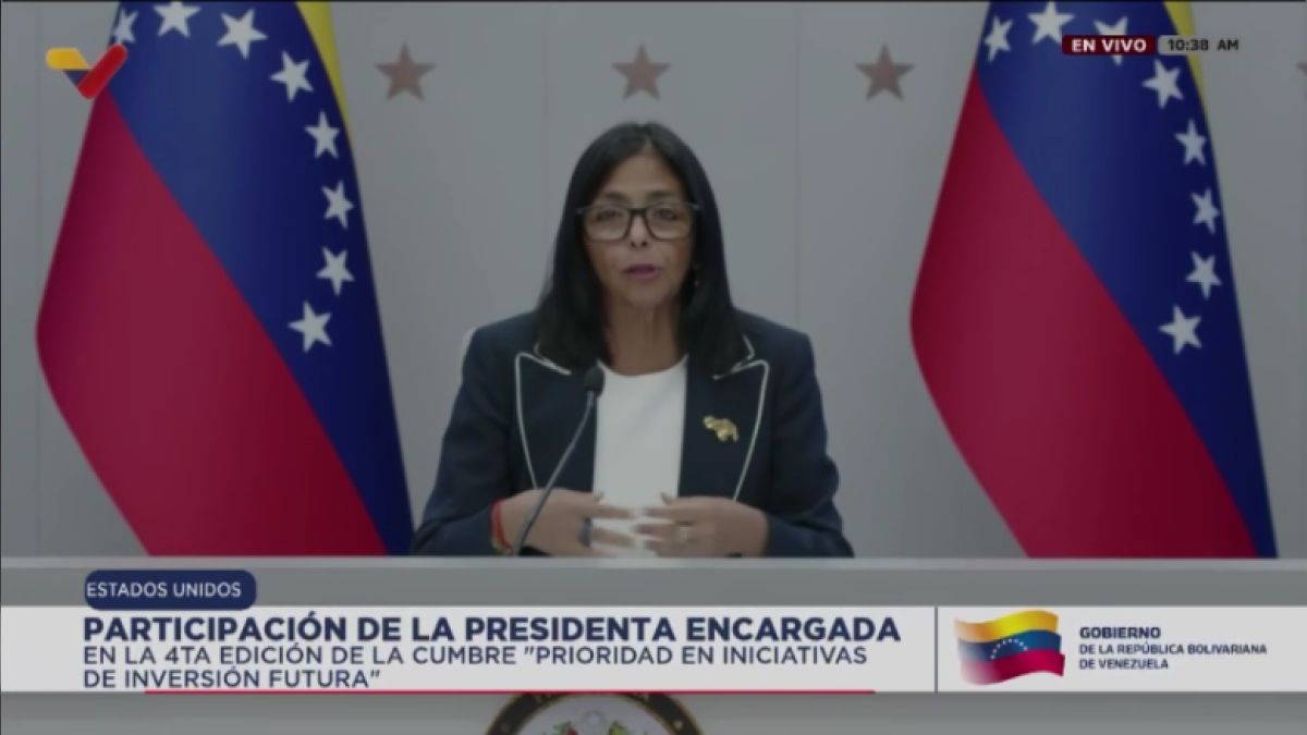 Delcy Rodríguez vendió la “Venezuela en crecimiento” y prometió garantías a inversionistas en foro de Miami (VIDEO)