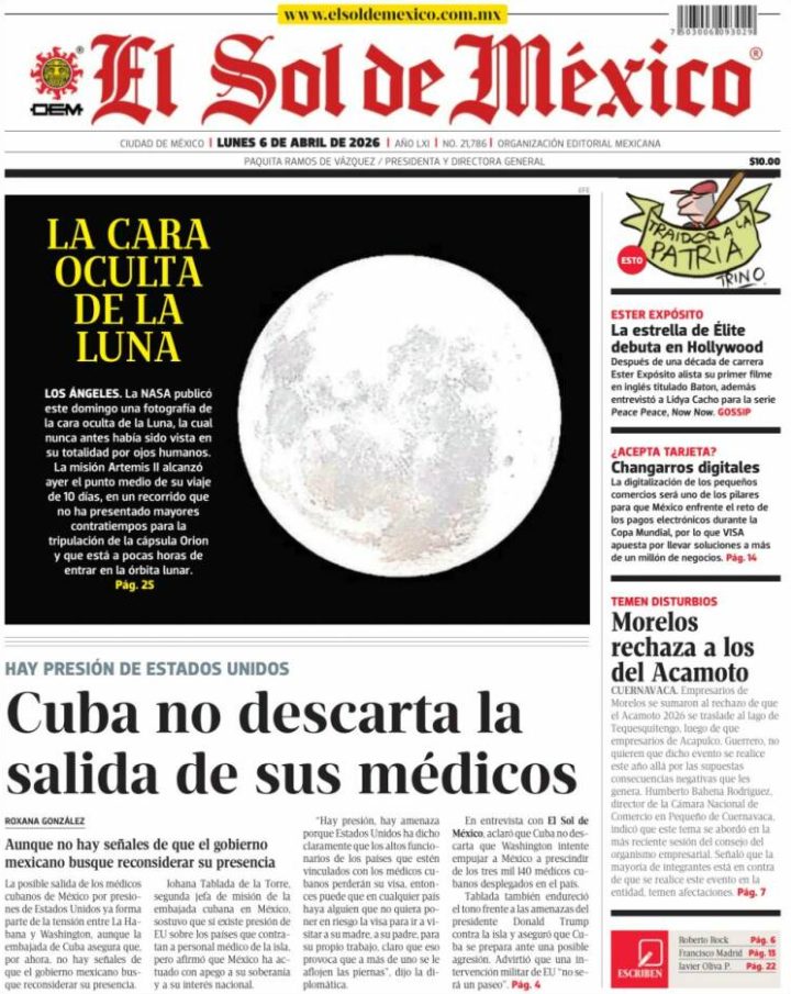 Portadas latinoamericanas de este lunes 6 de abril de 2026