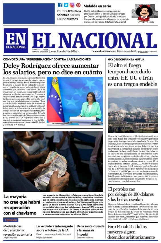Portadas de este jueves 9 de abril de 2026