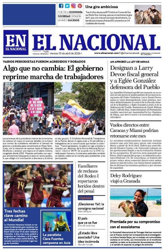 Portadas de este viernes 10 de abril de 2026
