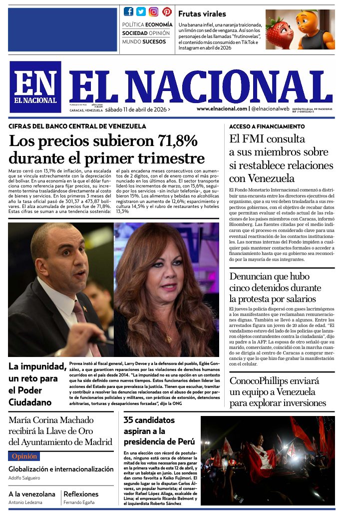 Portadas de este sábado 11 de abril de 2026
