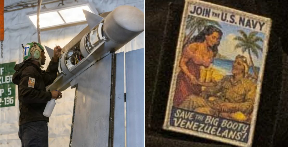 FOTO prueba que los marineros del portaaviones USS Gerald Ford también veneran a las venezolanas