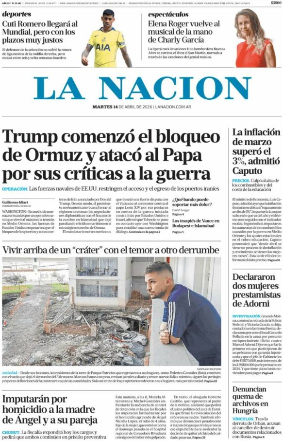 Portadas latinoamericanas de este martes 14 de abril de 2026