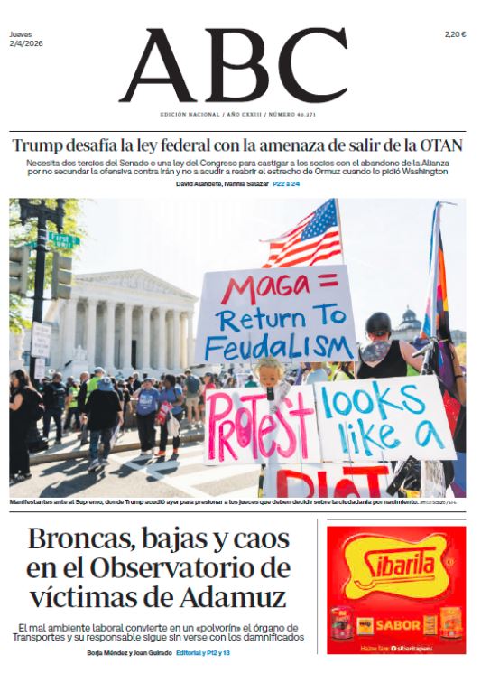 Portadas de la prensa internacional de este jueves 2 de abril de 2026