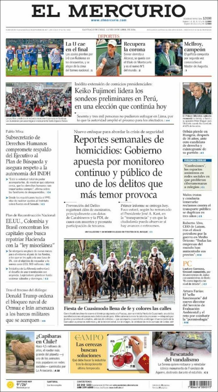 Portadas latinoamericanas de este 13 de abril de 2026