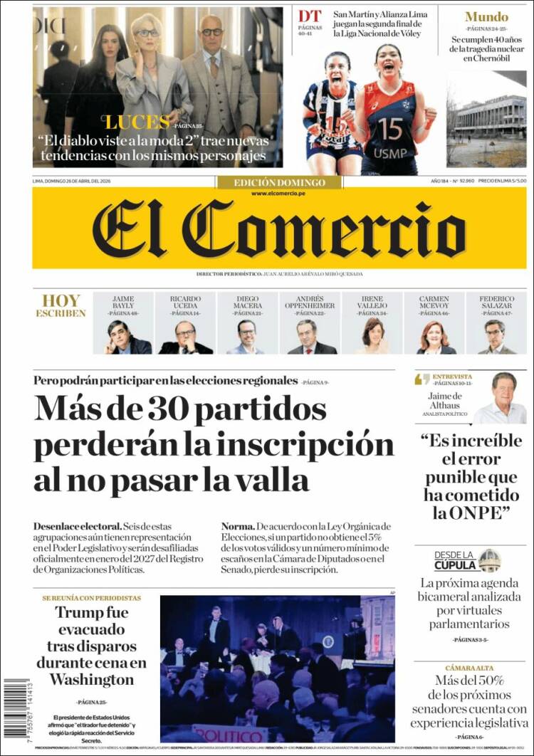 Portadas latinoamericanas de este 26 de abril de 2026