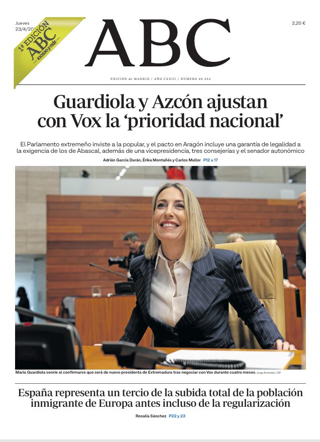 Portadas de la prensa internacional de este jueves 23 de abril de 2026