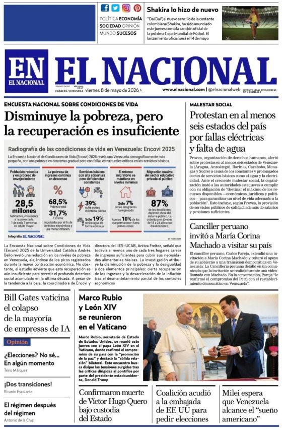 Portadas de este viernes 8 de mayo de 2026