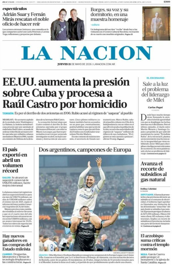 Portadas latinoamericanas de este jueves 21 de mayo de 2026