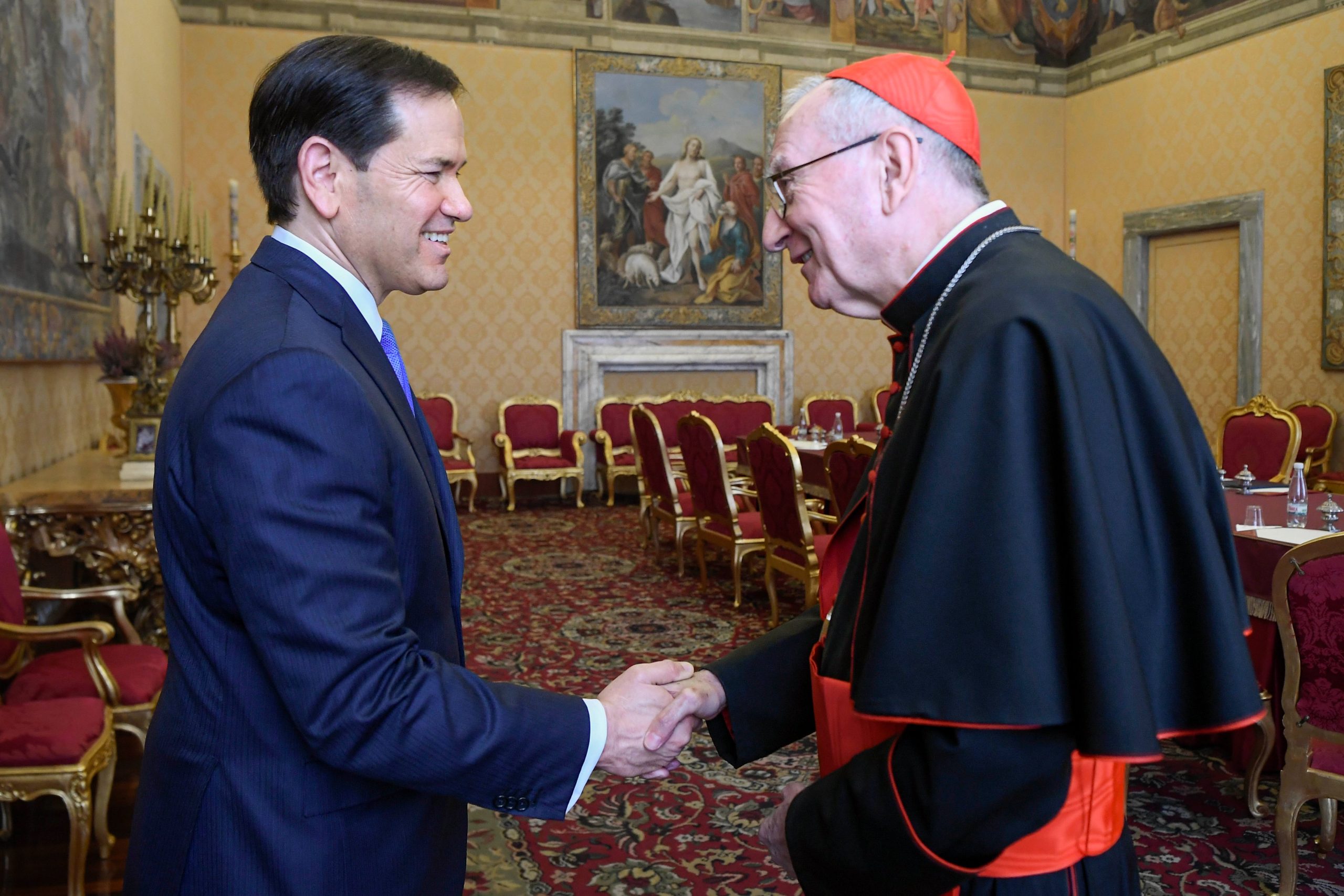 Marco Rubio aprovechó reunirse con el cardenal Pietro Parolin en su visita al Vaticano