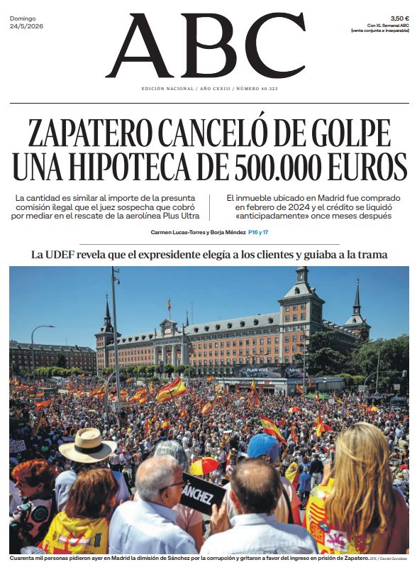 Portadas de la prensa internacional de este domingo 24 de mayo de 2026