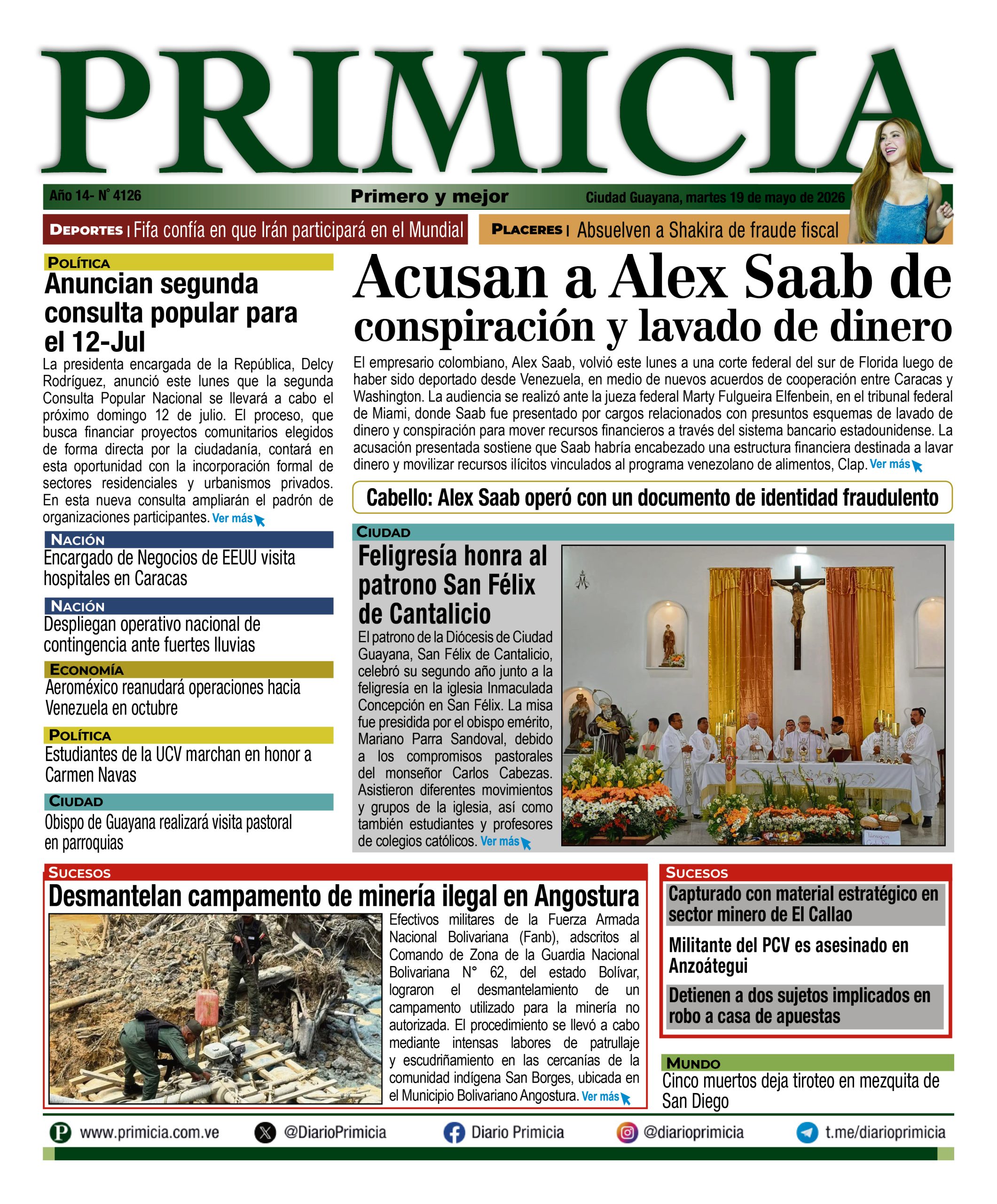 Portadas de este martes 19 de mayo de 2026